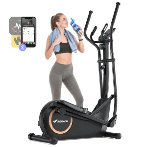 Elliptical Exercise Machine with 18.5IN Stride Hyper-Quiet Magnetic Drive System 8 Resistance Levels