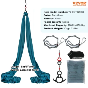 8.7/11Yards Aerial Yoga Starter Kit Hammock & Swing Yoga for All Levels Fitness